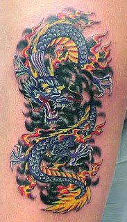 hand tattoos painting dragon