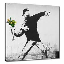 flower graffiti bansky