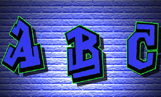 Blue Graffiti Fonts ABC