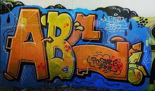 yellow Graffiti Fonts ABC