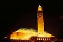 mosqué hassan II la nuit a casablanca