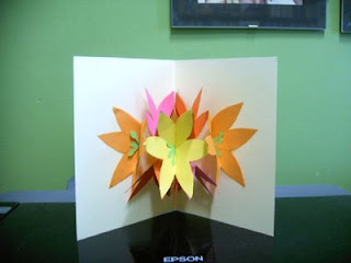 seven flower pop up card