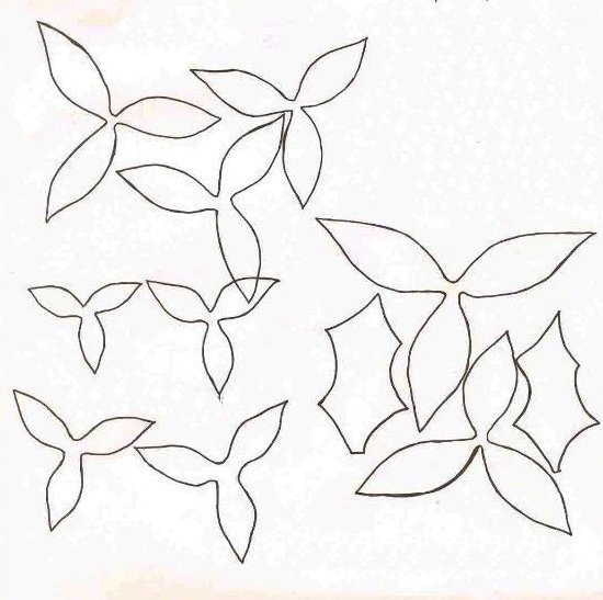 Moldes para hacer las hojas de flor de navidad - Imagui