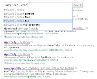 Google search for Tally.ERP 9 crack