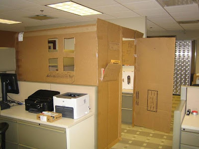 Its Financial Crisis And This is Our New Office - Cardboard Office