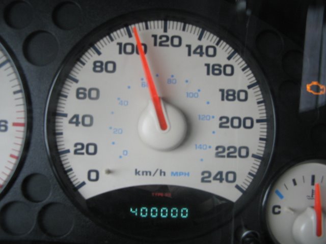 3 Mars, 2009 - 400,000 kilometres sur notre Jeep Liberty, 2002!