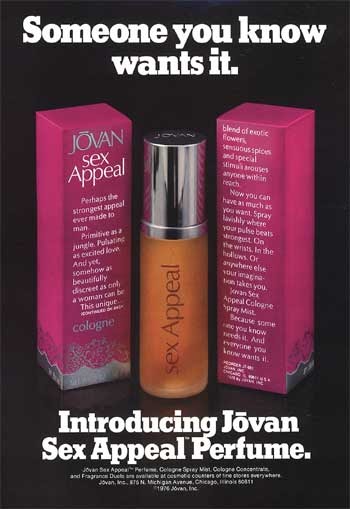 I Smell Therefore I Am: vintage perfume ad of the day: Jovan Sex Appeal