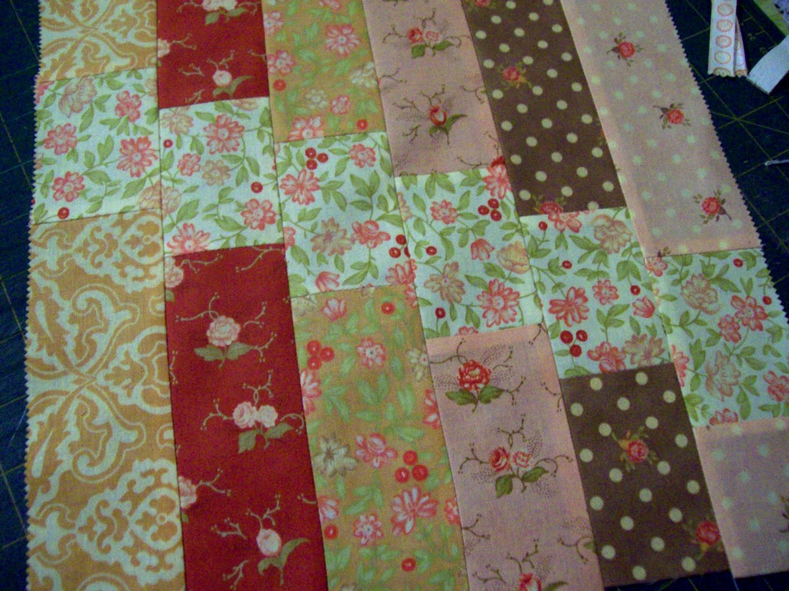 Piecing, Patching Jelly Roll Quilt Along Block 4