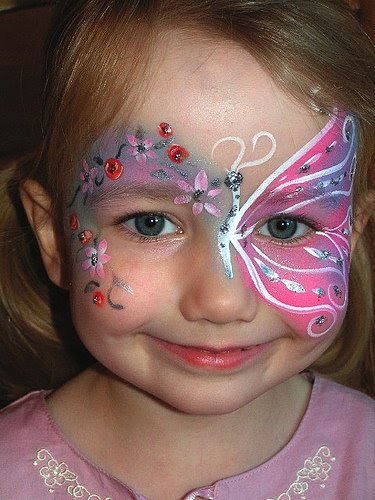 TOP BODDY PAINTING: Glitter to a Face Painting Design for kids