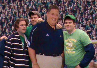 Gary, Patrick, Charlie Weis, and John O'Toole at ND-UConn 11-21-09.