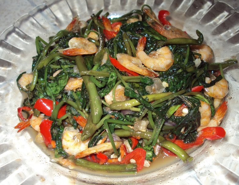 cara membuat cah kangkung udang