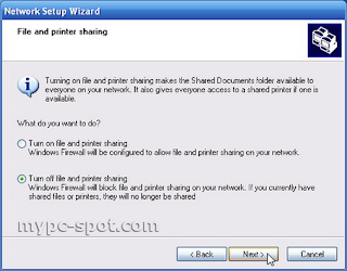 Set File dan Printer Sharing