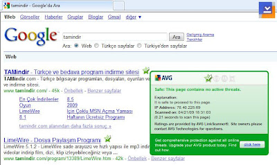 avg, link kontrol, link scanner