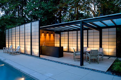 Modern Translucent Pool House Design