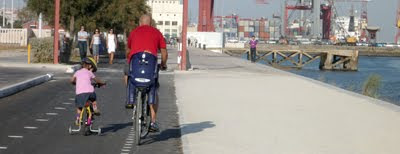 my family ridding their bikes