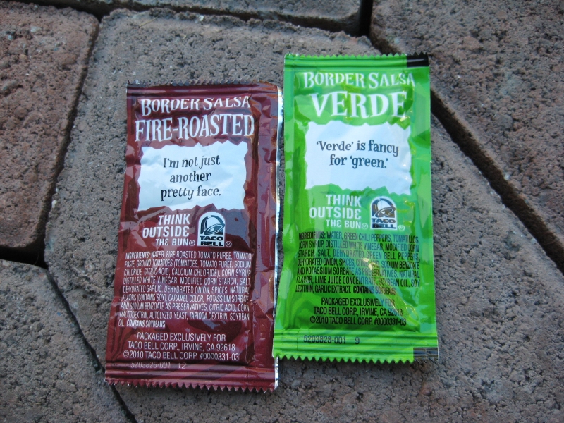 Review Taco Bell Verde and Fire Roasted Salsas Brand Eating