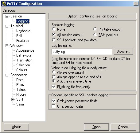 dos redirect to log file