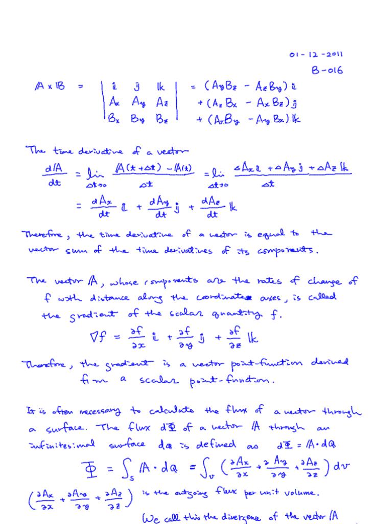 Sajang Yang: Vector Analysis