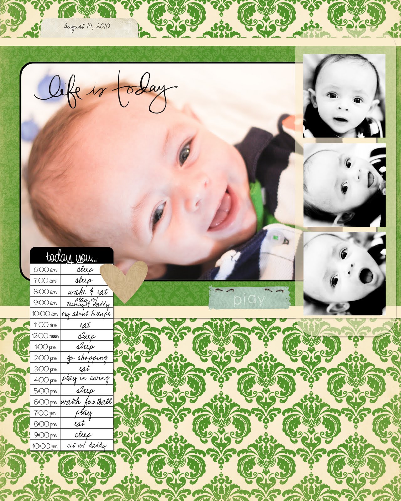 Sweet and Simple baby book layouts