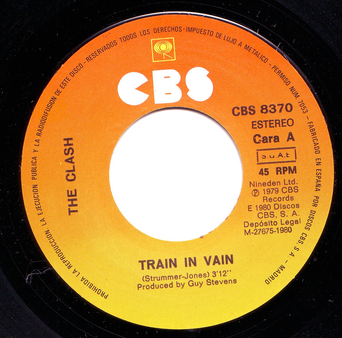 SPANISH BOMBS The Clash Train in vain 7" 1980