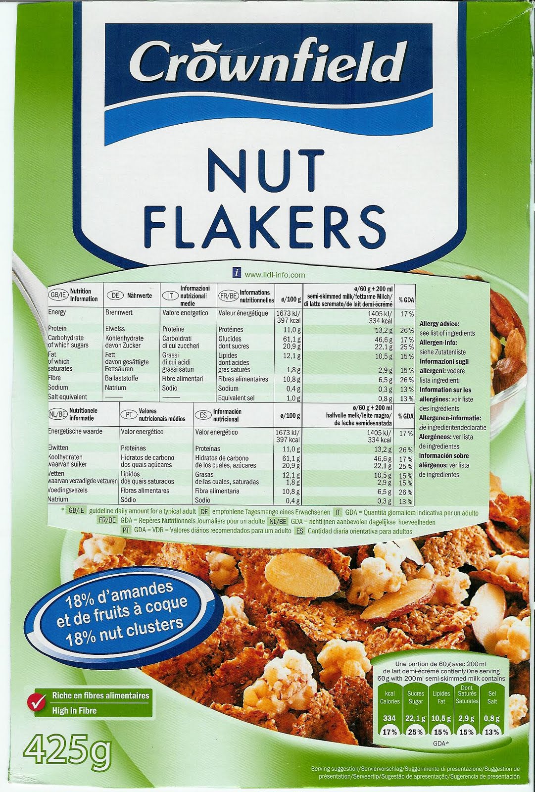 Mincir et Sport Lidl Crownfield NUT FLAKERS