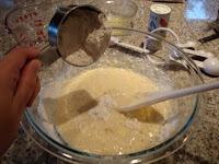 adding flour