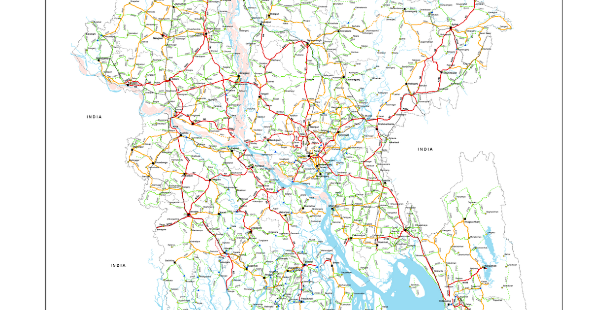 Maps of Bangladesh Road Network Map of Bangladesh