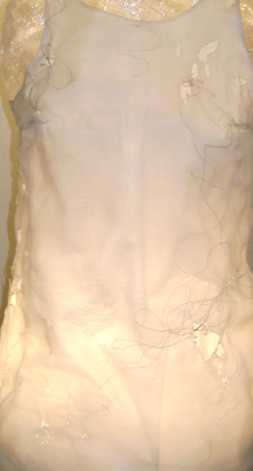 Burnt Chiffon and Wire Dress- closeup