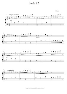 Free easy piano sheet music of Ferdinand Beyer: Etude 62