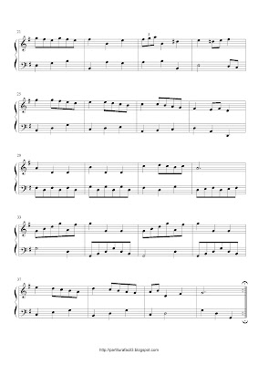Partitura de piano gratis de Johann Sebastian Bach: Menuet (5)