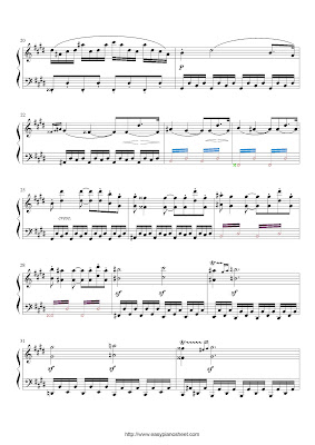 Partitura de piano gratis de Ludwig van Beethoven: Claro de Luna, Presto, Tercer movimiento (Sonata Op.27 No.2)