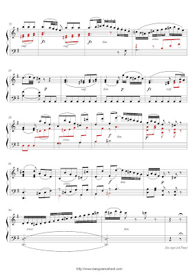 Partitura de piano gratis de Muzio Clementi: Andante, Sonata Op. 25 No.6