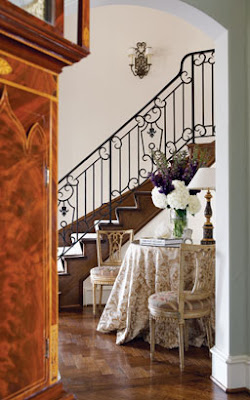 from McMansion to French Country Cottage, entryway designed by interior designer Martha Sweezey