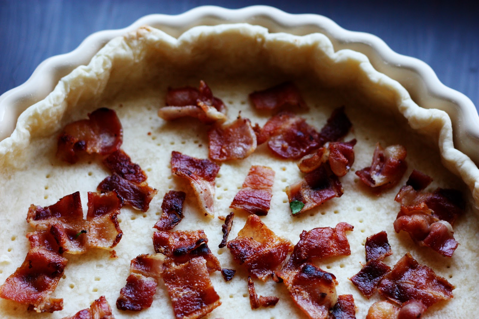 love and butter cheesy bacon and onion quiche