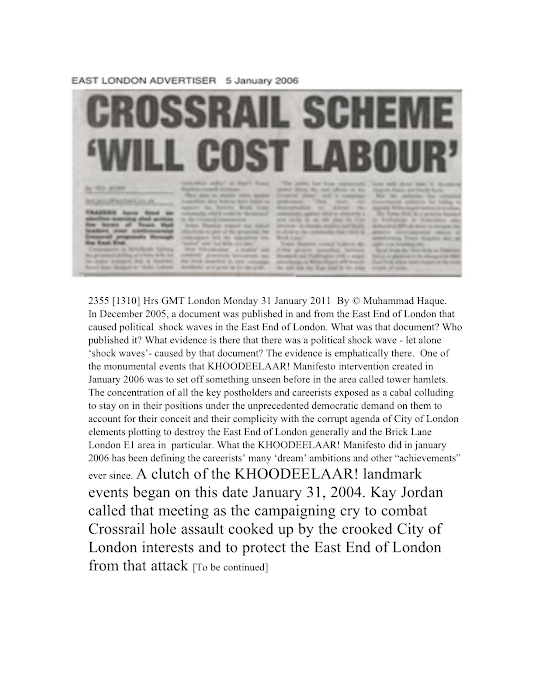 KHOODEELAAR! Manifesto 2005 and January 31, 2004: landmark events in the defence of East End..