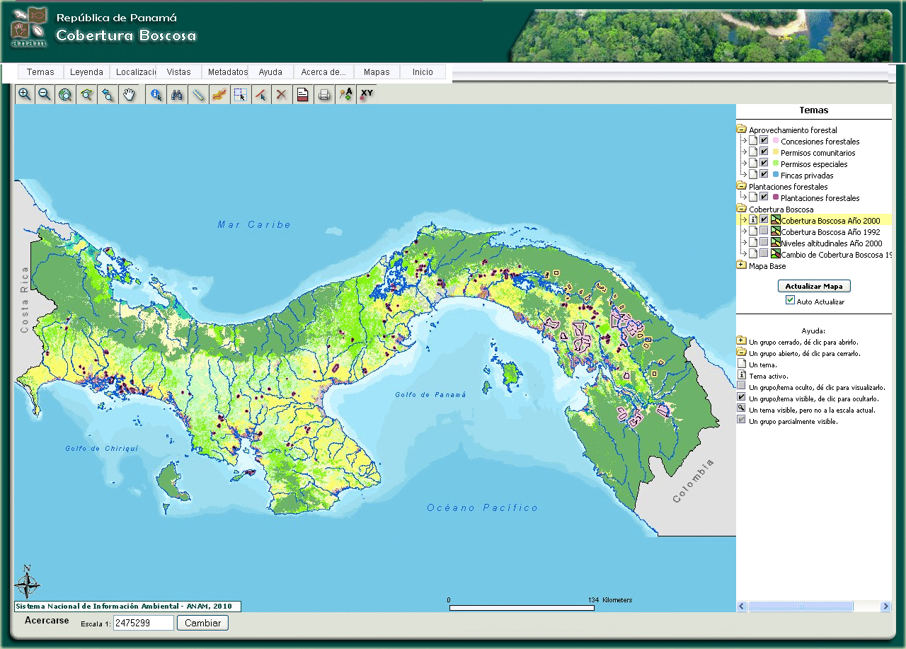 Panamá Mapa Hidrografia