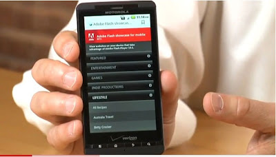 Adobe Demos Flash 10.1 Droid X