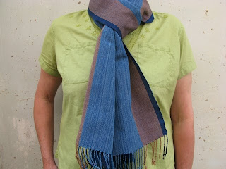 handwoven, cotton scarf dyed with natural indigo