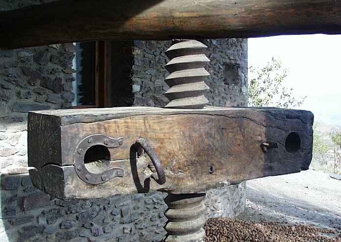 Our old wooden winepress of our cortijo, which was once surrounded by vineyards - foto: casa rural El Paraje.