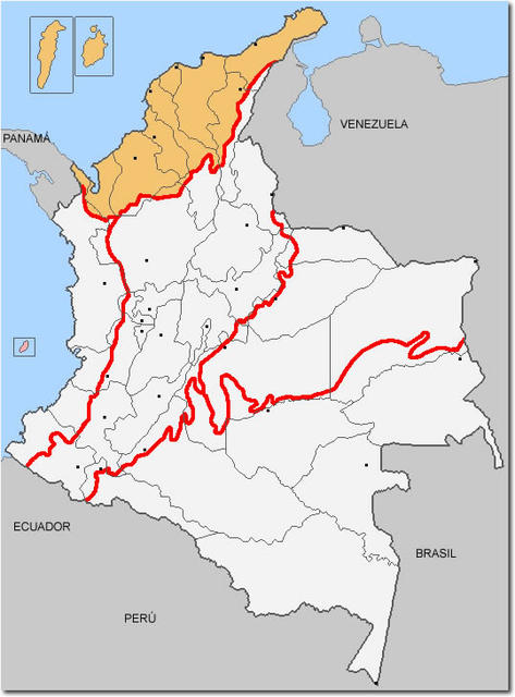 Limites Geograficos De Las Regiones De Colombia