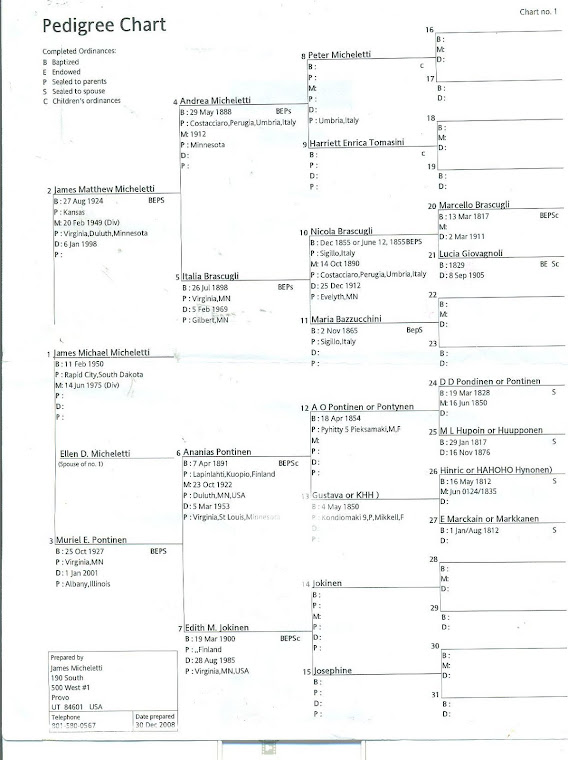 My FAMILY LINES-Pedigree Chart