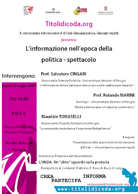 L'informazione nell'era della post-democrazia e dello spettacolarismo integrato