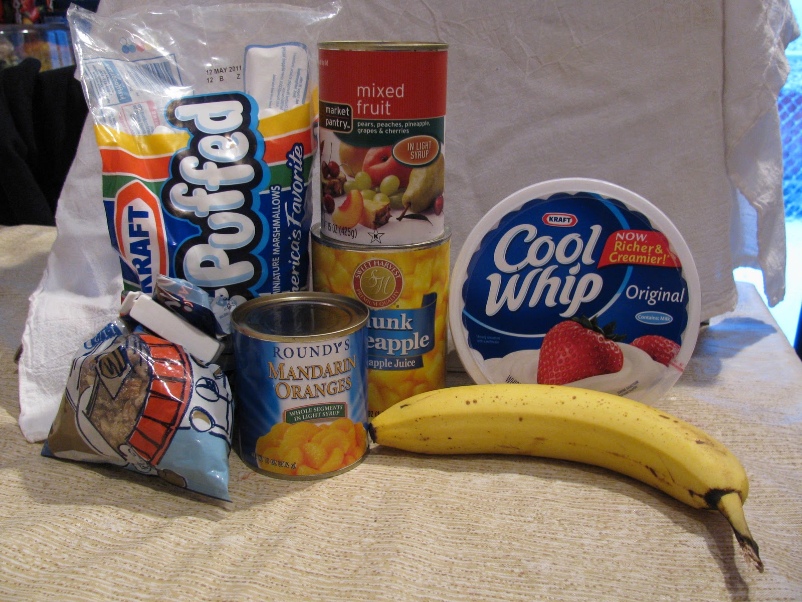 fruit cocktail salad with cool whip