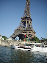 Eiffel Tower as seen from "Seine river cruise ferry".