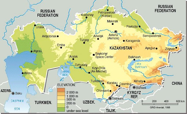 Map of Kazakhstan