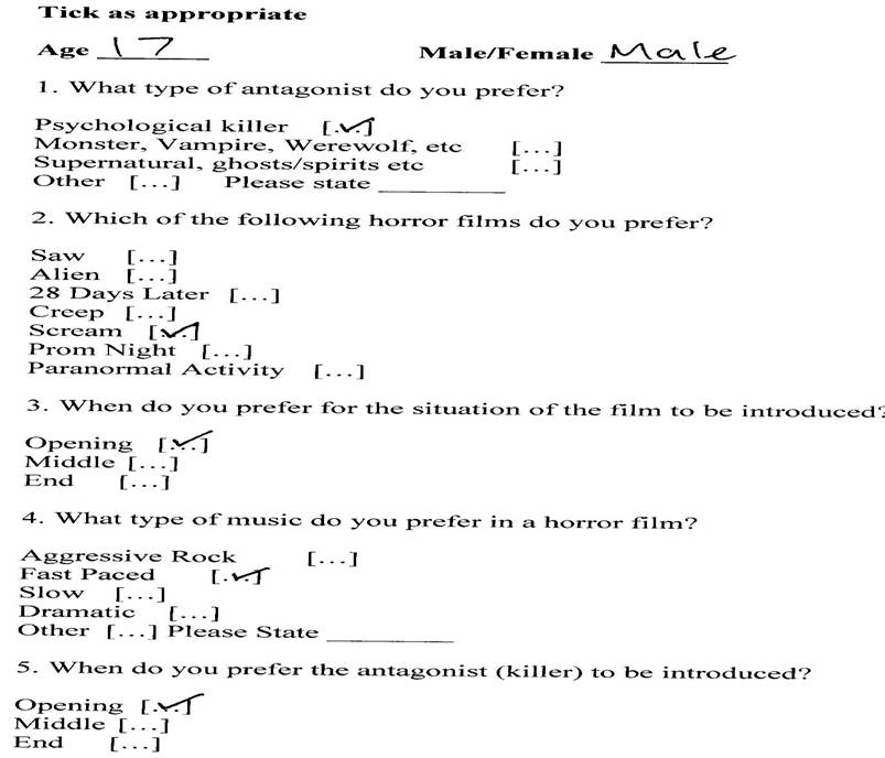 as coursework research target audience primary research target questionnaire