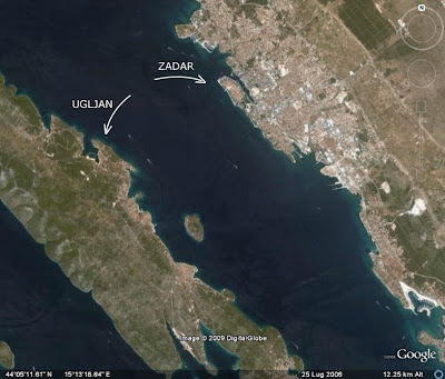 Ugliano e Zara (Croazia) su Google Earth