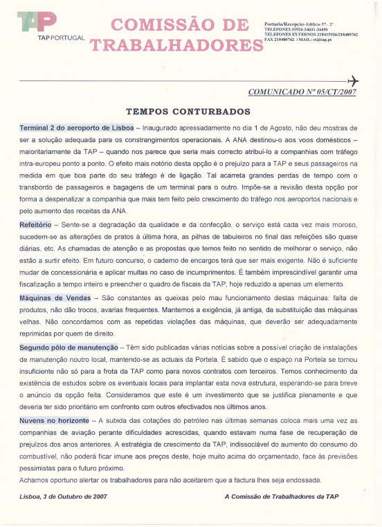 Comunicado 05/2007