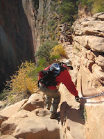 Chains assist the climb to Angels Landing in Zion National Park