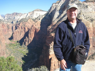 Roland Lee on top of Angels Landing in Zion National Park